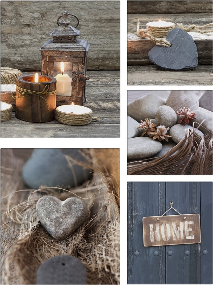 Art for the Home Home Canvas Set van 5 80x60 cm