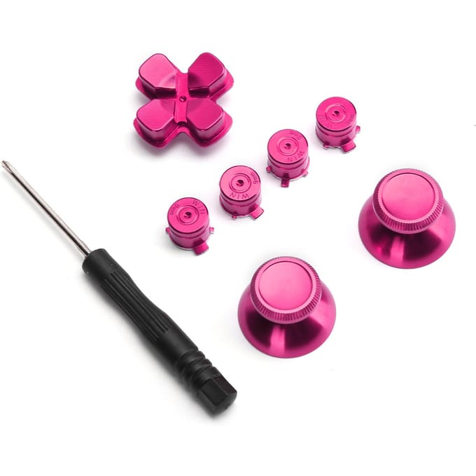 Metalen Knop Thumbstick Simuleert Grip voor PS4 Gamepad Controller Joystick Vervanging Rozenrood rozerode kleur