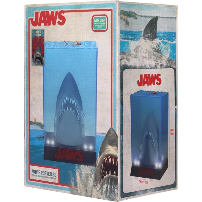 Figuur - SD TOYS - Jaws Haai 3D - Noir - Verlichte basis - Speciale editie blauw