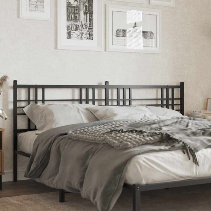 vidaXL - Vervangend - hoofdbord - 200 - cm - metaal - zwart