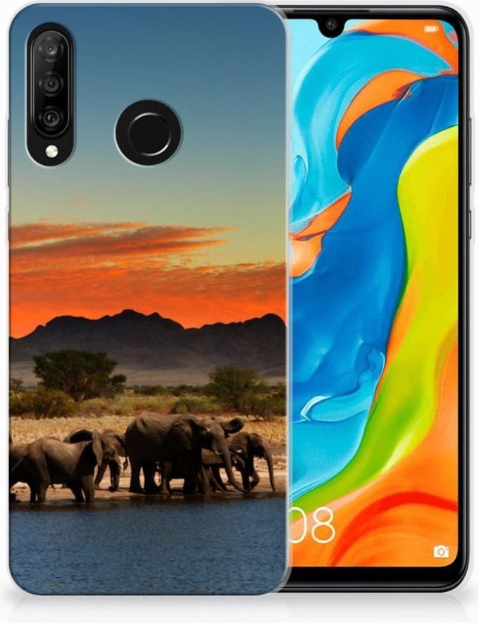Huawei P30 Lite TPU Hoesje Olifanten