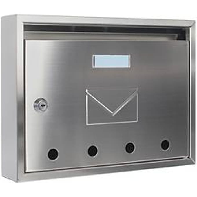 Rottner Brievenbus Imola RVS - 24x32x6cm - Inworp 29,5 x 2 cm