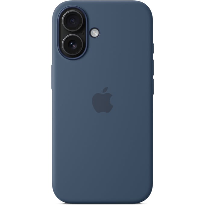 Apple Silicone Backcover hoesje met MagSafe voor de Apple iPhone 16 - Denim Blauw