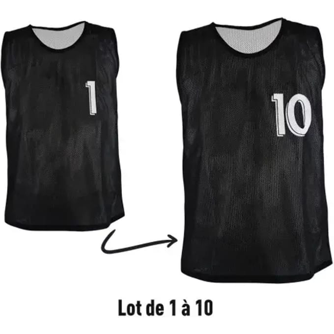 Nummered omkeerbare hesjes Sporti N° 1 - 10 (x10)