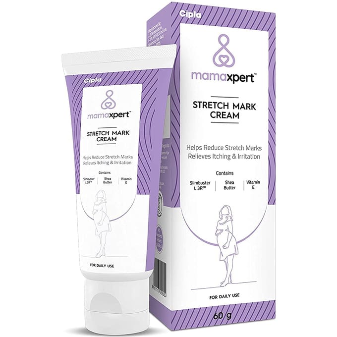 Crème Anti-Vergétures Cipla Mamaxpert pour la Grossesse 60 g | Réduit les Cicatrices & Améliore l'Élasticité de la Peau white