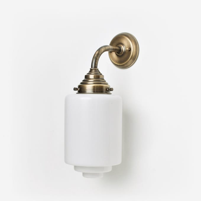 Wandlamp Getrapte Cilinder Medium Curve Brons - Art Deco Trade