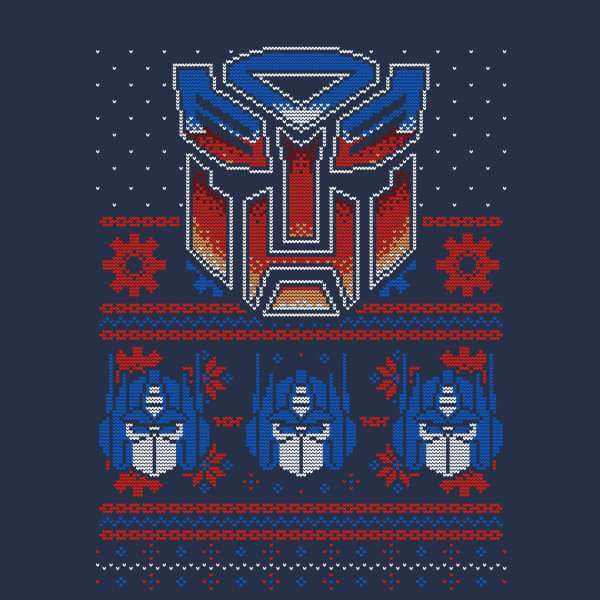 Autobots Classic Ugly Knit Christmas Jumper - Navy - S