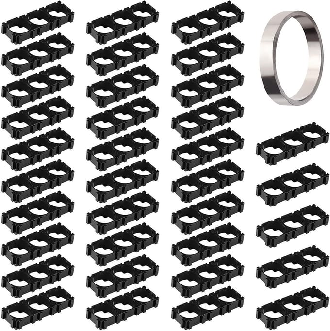 Allecto - 18650 Batterijhouder - 3 Cels - 35 Stuks - Zwart
