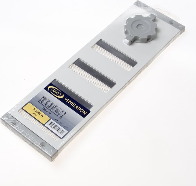 WEHA schuifrooster aluminium met vliegengaas 300x90mm - wit (24033009 W)