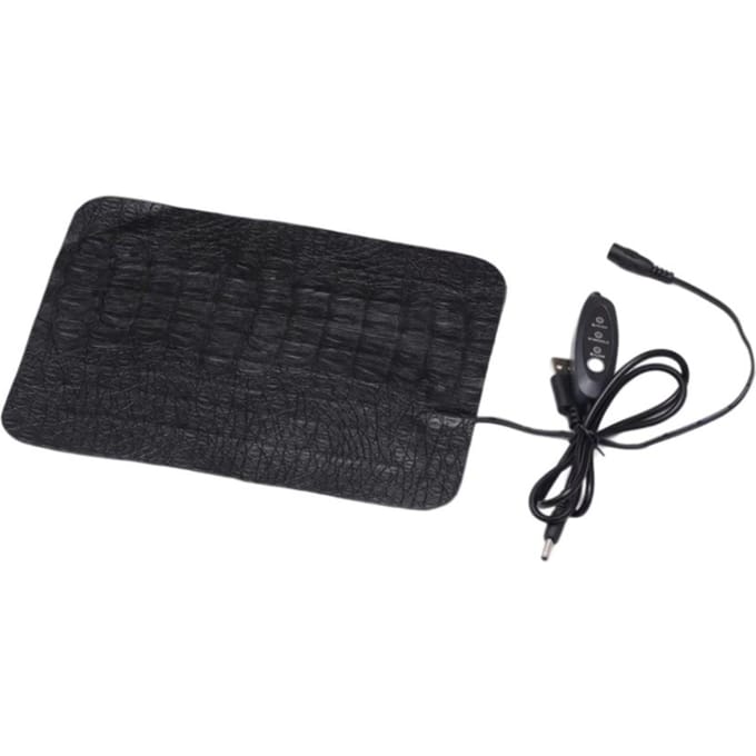 Reptielen Verwarmingsmat Krasbestendig USB PU Verwarmingsplaat 3 Snelheden Temperatuuraanpassing Reptiel black