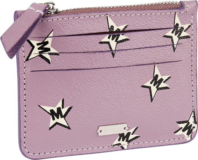 SCOTCH & SODA Leren Kaarthouder Printed Card Holder Petal Roze Veelkleurig