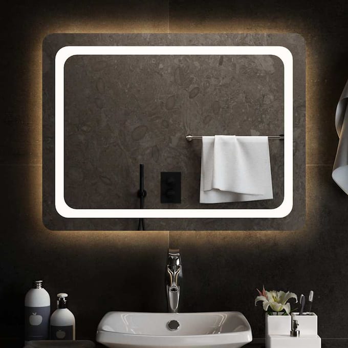 vidaXL - Badkamerspiegel - LED - 80x60 - cm