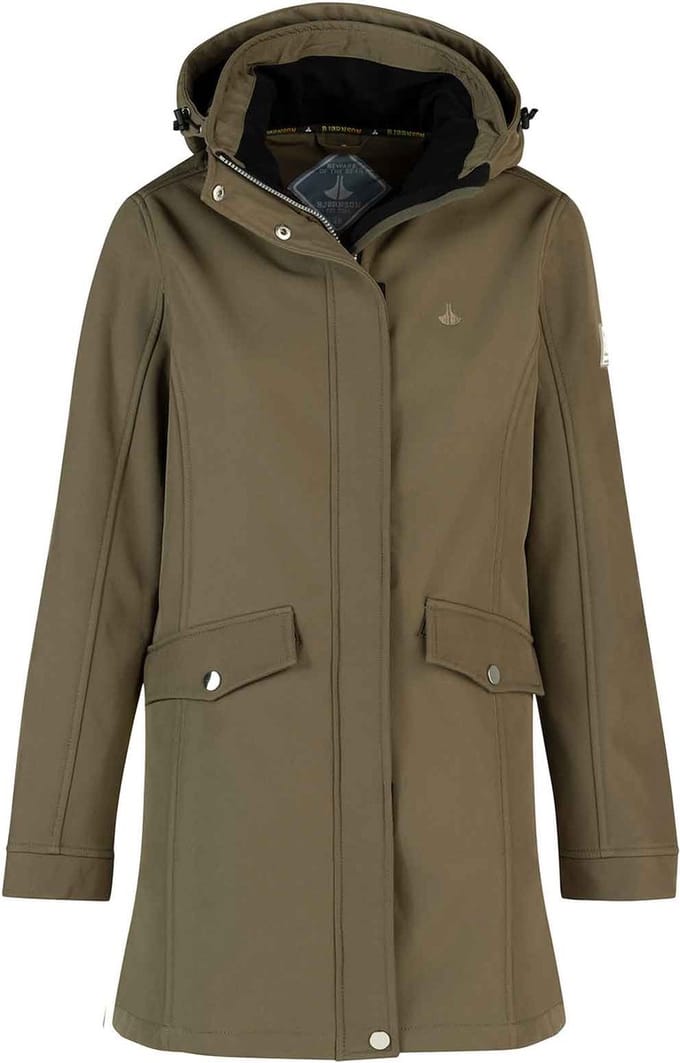 BJØRNSON Ylva Softshell Parka Tussenjas Winddicht Dames - Maat 48 - Tarmac Bruin
