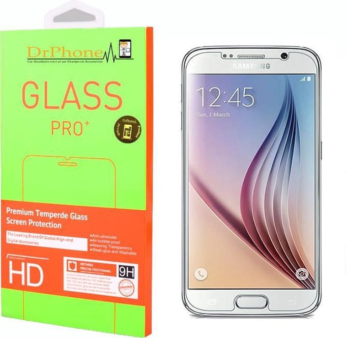 DrPhone Galaxy S6 Glas - Glazen Screen protector - Tempered Glass 2.5D 9H (0.26mm)