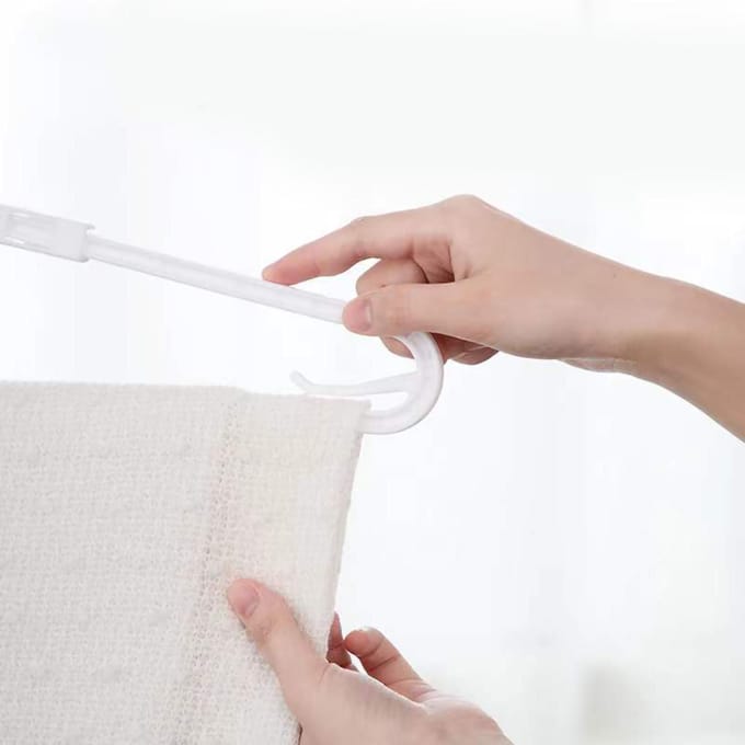 Verstelbare Hangers Extra Groot Intrekbaar Schouder Anti-slip Winddicht Droogrek voor Thuis wit