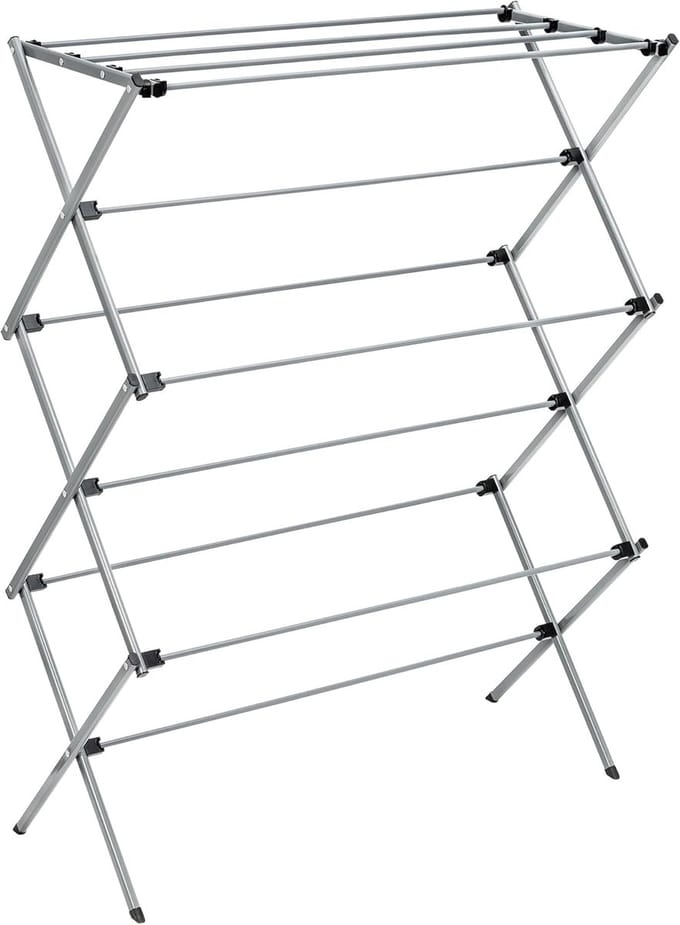 Oversized Opvouwbaar Droogrek - Gelegen Staal - Zilver - 50 lbs
