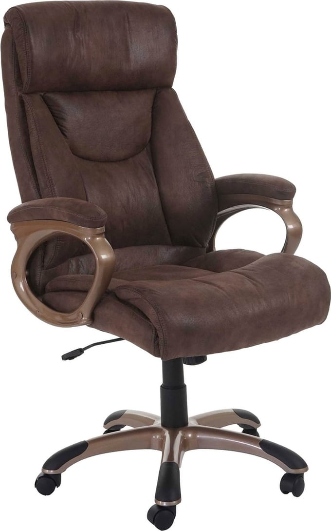 Bureaustoel Dallas, bureaustoel directiestoel, MVG-gecertificeerd ~ suède look taupe-bruin