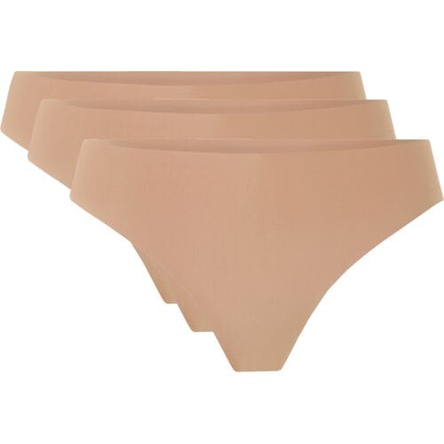 ESMARA Set van 3 dames lasercut strings - onzichtbaar & seamless (Beige, S (36/38))