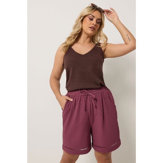 Yours Zwarte Shorts Met Ladderdetail Size 58-60