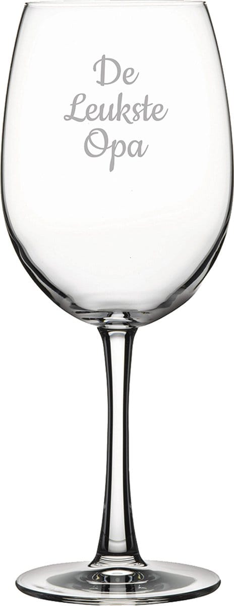 Gegraveerde Rode wijnglas 46cl De Leukste Opa