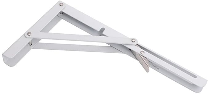 Inklapbare Plankdrager Set - 20 cm Plankbreedte - Set van 2 Stuks - Plankdragers L Vorm - Plankdragers - Wit