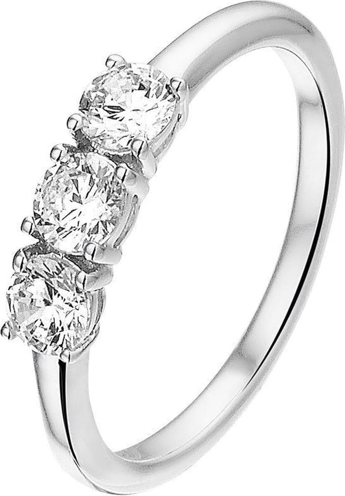 Zilver Gerhodineerde Ring zirkonia 1328493 15.50 mm (49)