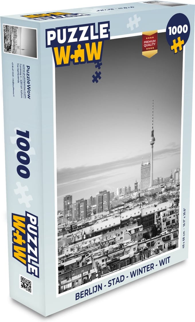 Puzzel Berlijn - Stad - Winter - Wit - Legpuzzel - Puzzel 1000 stukjes volwassenen