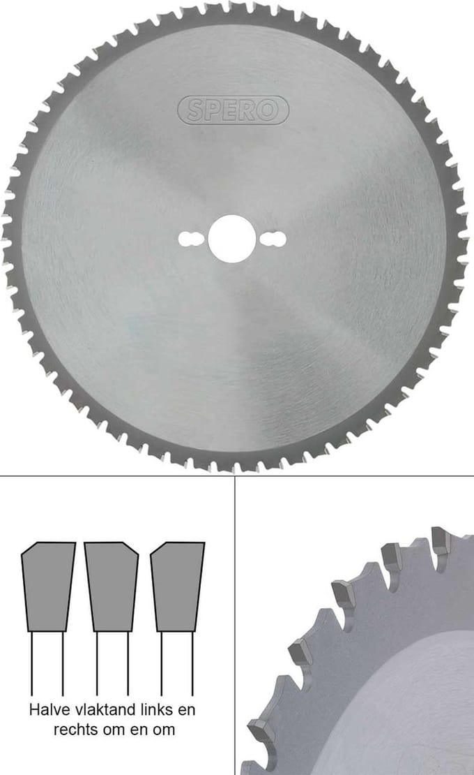 60T x 255mm - metaal - TCT - zaagblad cirkelzaag - asgat 30mm - SPERO