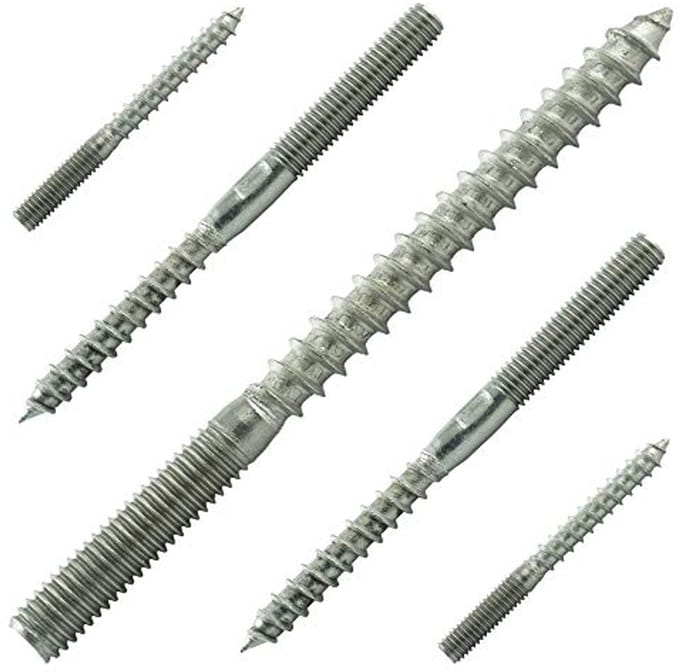 Stokschroeven M12 x 120 mm - 20 stuks - Dubbele Schroefdraad - Roestvrij Staal A2 V2A