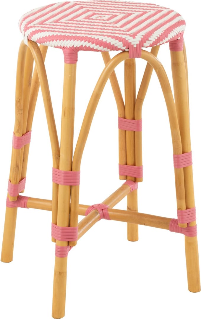 J-Line kruk Live - rotan - roze/wit - small