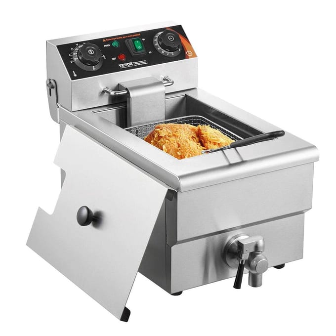 Friteuse Électrique Professionnelle 3000W 9L Acier Inoxydable Améliorée 200°C