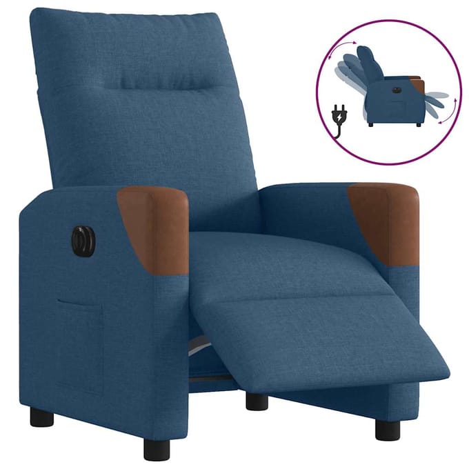 vidaXL - Fauteuil - elektrisch - verstelbaar - stof - blauw