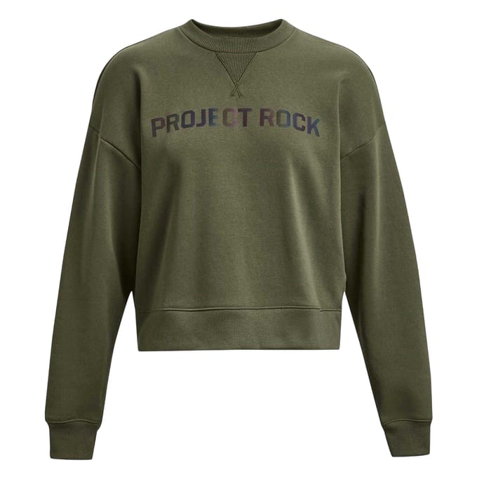 Under Armour Dames/Dames Project Rock Back Print Sweatshirt (Groen)