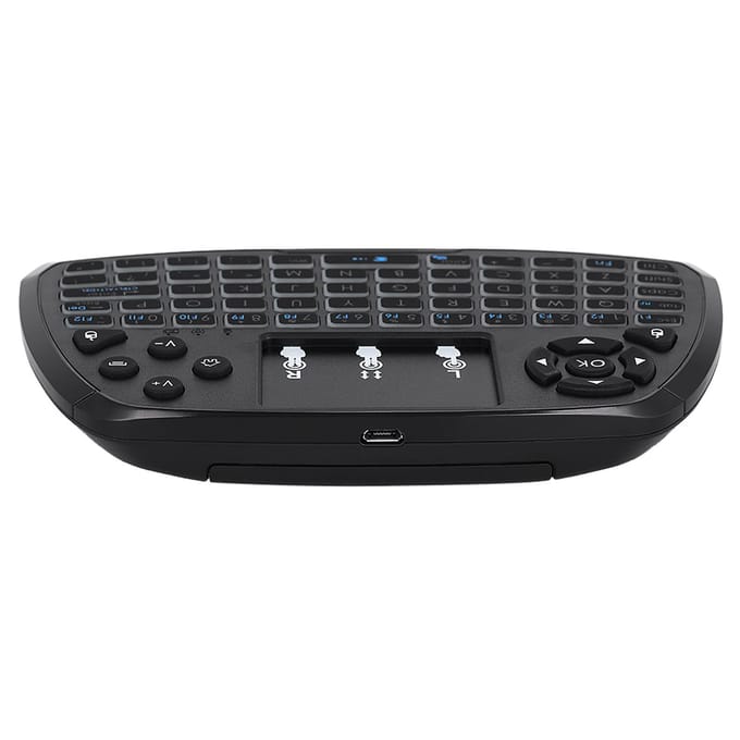 2,4 GHz draadloze toetsenbord-touchpad-muis Handheld afstandsbediening voor Android TV BOX Smart TV PC EN zwart