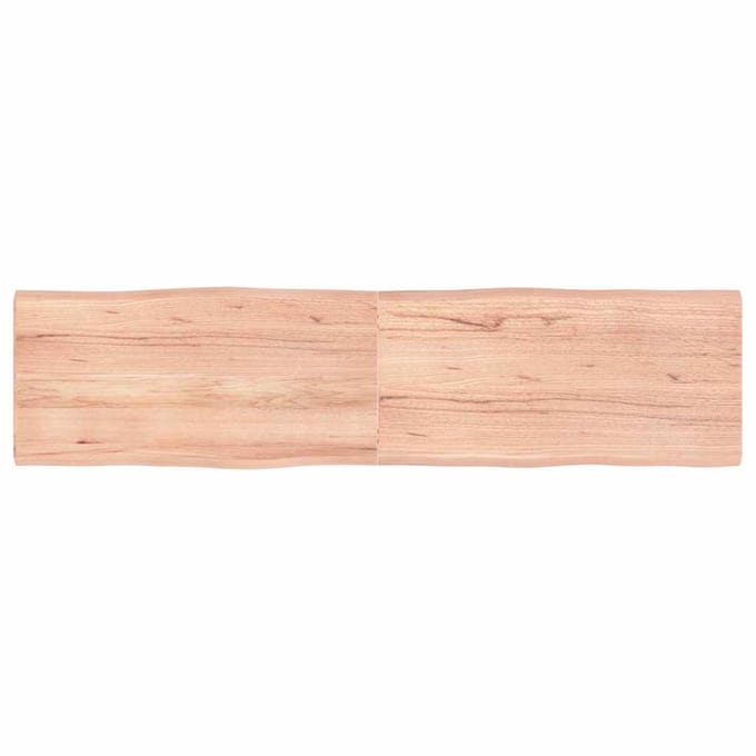 vidaXL - Tafelblad - natuurlijke - rand - 160x40x(2-4) - cm - eikenhout - lichtbruin