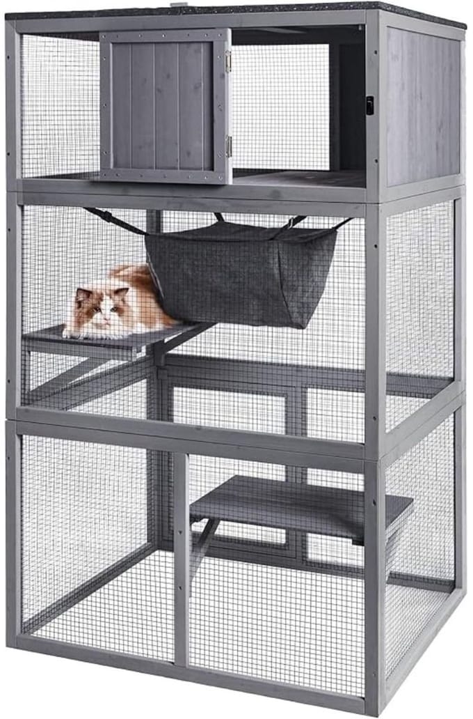 MKSS® Kattenhuis voor Buiten - Kattenhok - Kattenren - Kattenbench