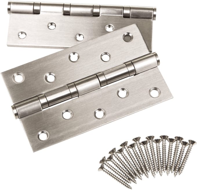 8 stuks SOTECH deurscharnier, RVS (roestvast), 127 x 76 mm, kogellagerscharnier, max. draagvermogen 75 kg