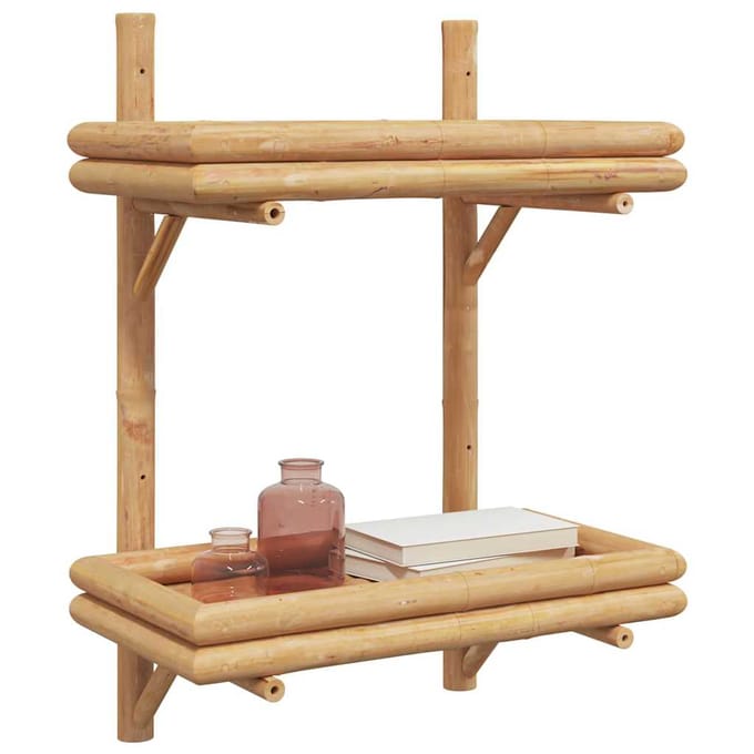 vidaXL - Wandplank - Muurmontage - Bruin - 39 - x - 26 - x - 60 - cm - Bamboe