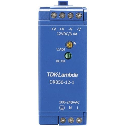 TDK-Lambda DRB50-12-1 DIN-rail netvoeding 12 V/DC 4.2 A 50.4 W Aantal uitgangen:1 x Inhoud 1 stuk(s)