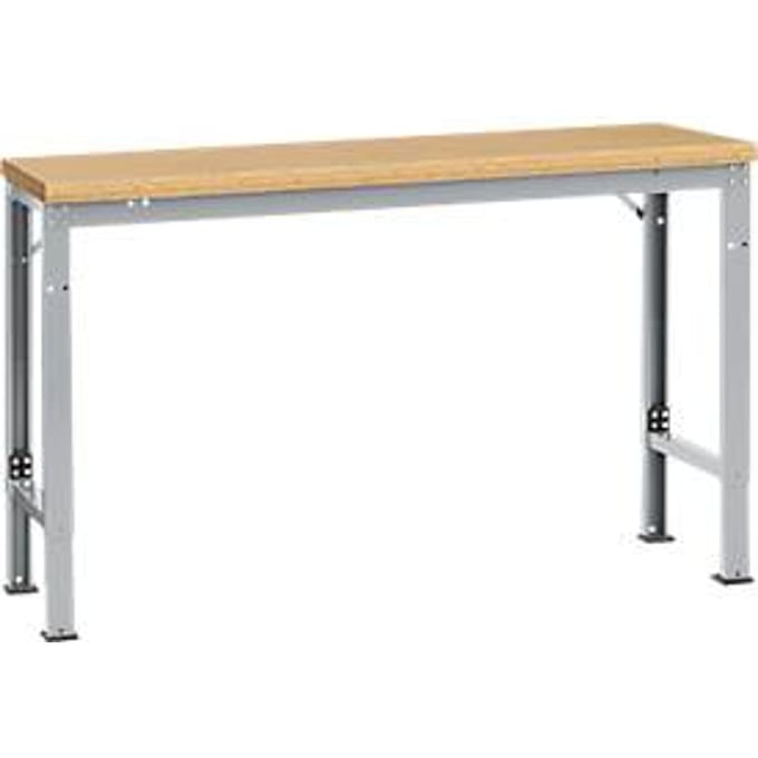 Manuflex basistafel UNIVERSAL Speciaal, 1500 x 800 mm, multiplex natuur, aluminium zilver