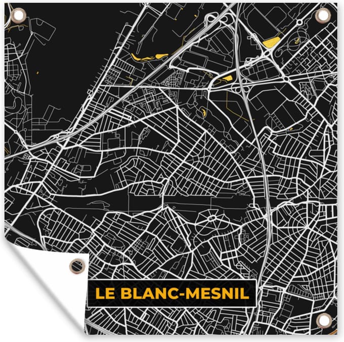 Tuindoek Le blanc-Mesnil – Plattegrond – Frankrijk – Kaart – Stadskaart - 100x100 cm