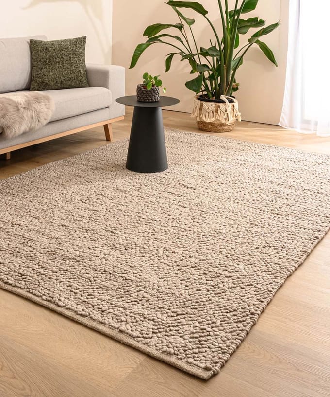 Wollen vloerkleed - Agder beige 200x300