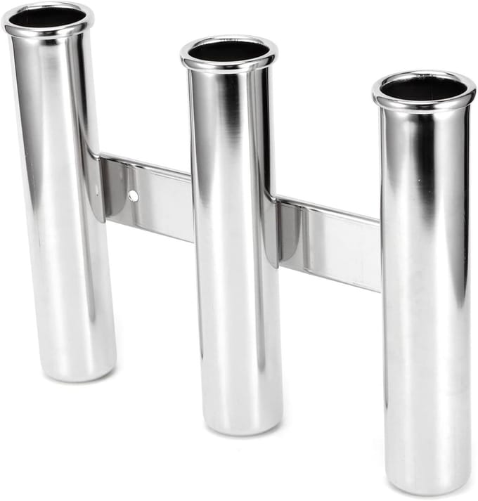 RVS Rod Holder voor Boot - 3 TUBES, Ideaal voor Vissen, Maritieme Accessoires en Bootuitrusting