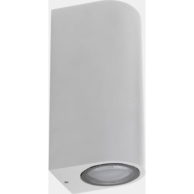 LEDS-C4 Eko dubbele buitenwandlamp, wit, breedte 7 cm, aluminium