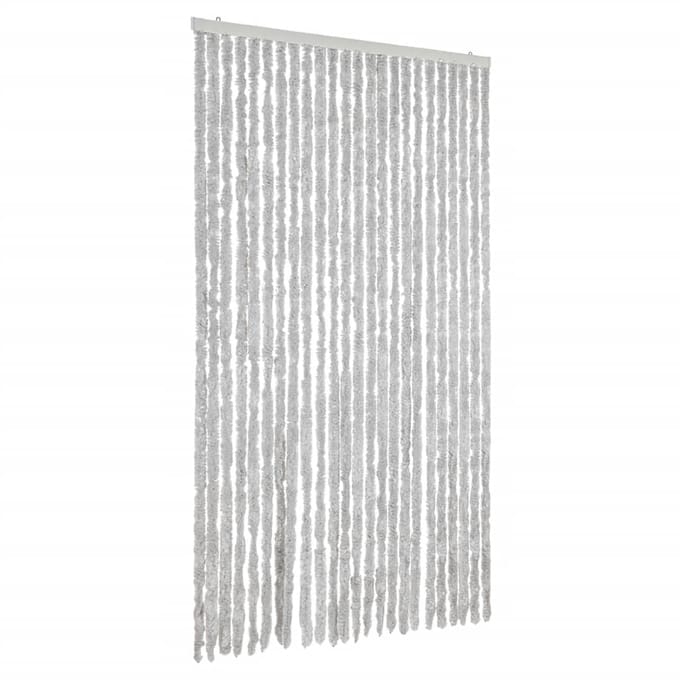 vidaXL - Vliegengordijn - 100x230 - cm - chenille - grijs