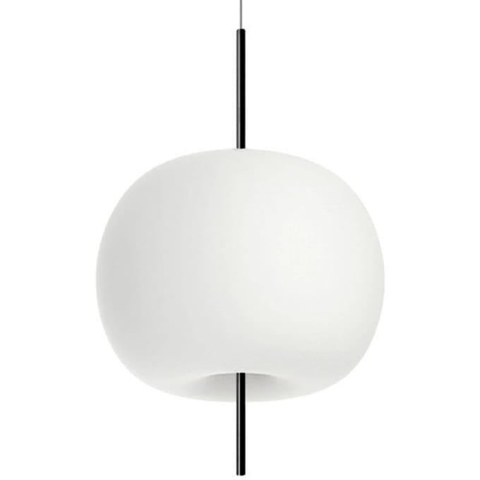 kdln hanglamp Kushi, zwart/wit, Ø 43 cm, dimbaar