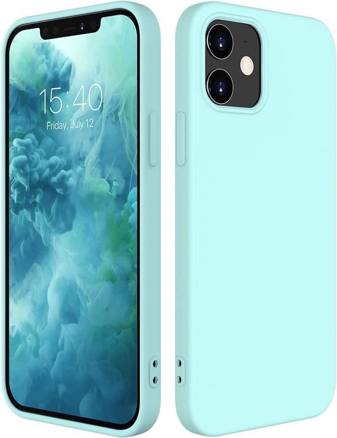 HB Hoesje Geschikt voor Apple iPhone 12 Mini - Turquoise - Siliconen Back Cover