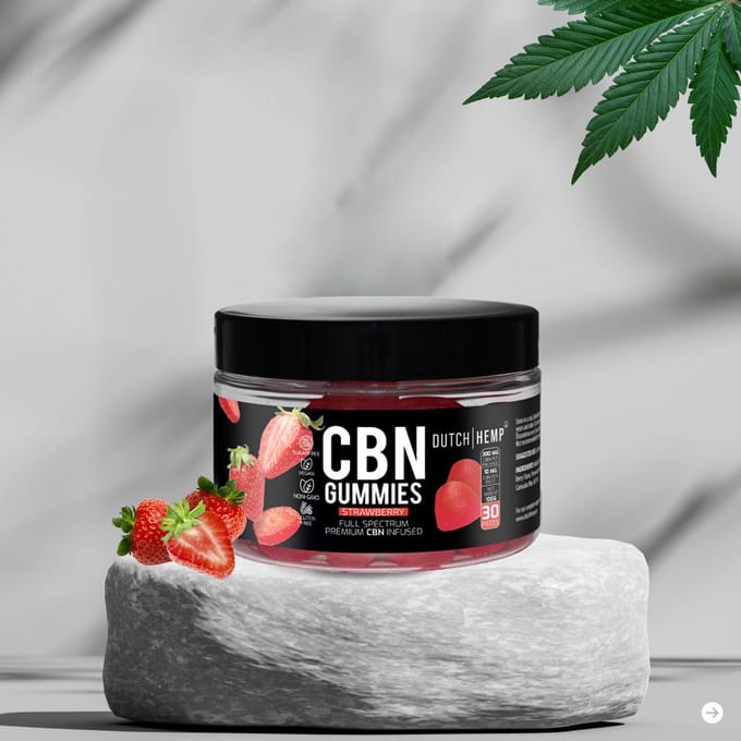 Dutch Hemp CBN gummies - full spectrum - 10 mg - Strawberry