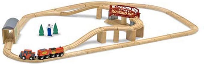 Melissa & Doug - Houten Treinbaan met Draaibrug
