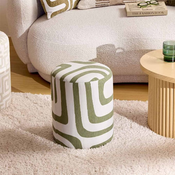 Eazy Living Poef Ø 30 cm Lenzo Groen